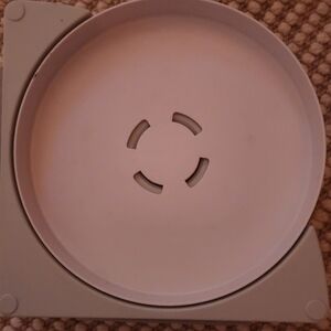 Self Adhesive White Corner Shower Shelf W/ Rotating (Lazy Susan Like) Base